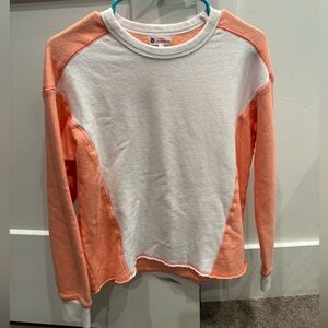 Sundry Mango/coral and White Sweatshirt